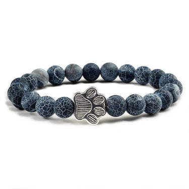 Paw Charm Bead Bracelet Bracelets KittyNook Cat Company Weathered Black Stone
